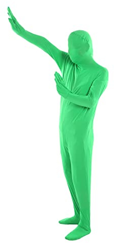 Green Screen Chromakey Bodysuit Handschuhe Kapuze, Fotografie Green Chromakey Bodysuit, Unisex Spandex Stretch Kostüm für Erwachsene Disappearing Man Body Suit (170cm)