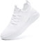 LANGFEUU Baskets pour Femmes Chaussures de Sport Chaussures de Course Tennis Chaussures de Marche en Plein air Antidérapantes Respirantes Légères Blanche EU 42