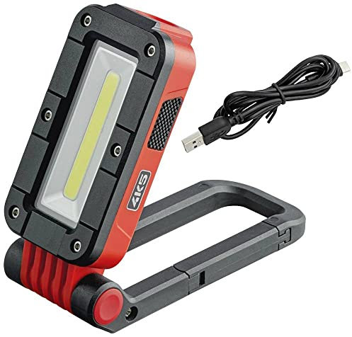 4K5 Tools Arbeitslampe WL 380 (LED-Lampe, Leuchtkraft 280 lm / 380 lm, Spotlicht + Flutlicht, drei Leuchtstufen, Arbeitsleuchte, aufladbar über USB-C)
