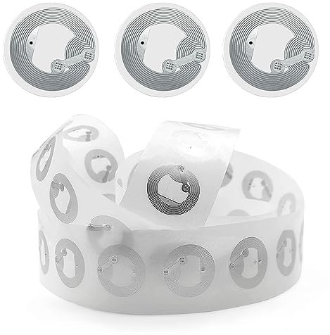 Jortmrd 30 Stück NFC Tag Sticker NTAG215 Aufkleber NFC Chip 25mm (1 Zoll) 504 Byte Speicher Rund NFC Card Wiederbeschreibbar Kompatibel mit Allen NFC-Fähigen Telefonen und Geräten