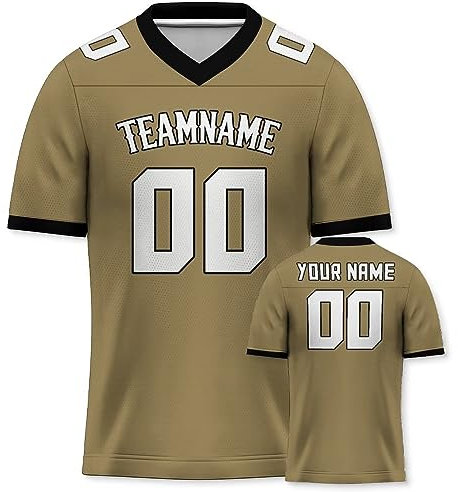 American Football Trikot Personalisierte Football Trikot Uniformen Personalisierte Teamname Nummer Shirts Hip Hop Shirts für Herren Damen Kinder Oliv