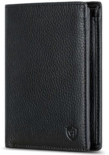 VON HEESEN Leder Geldbörse RFID Schutz I Echtleder Geldbeutel für Damen & Herren I Portemonnaie Brieftasche Wallet Portmonee (Schwarz)