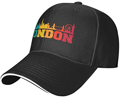 RFSHOP Skyline London Baseball Cap, Trucker Hats Vintage Cotton Dad Hat für Männer Frauen Schwarz