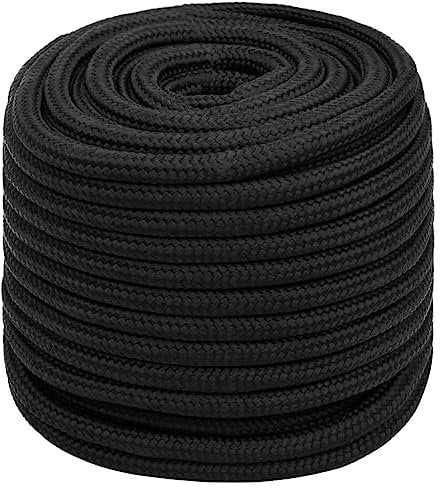 vidaXL Corde de Bateau Corde de Levage Câble d'Amarrage Ancrage Navire Lignes de Gréement Corde à Linge Noir Complet 18 mm 100 m Polypropylène