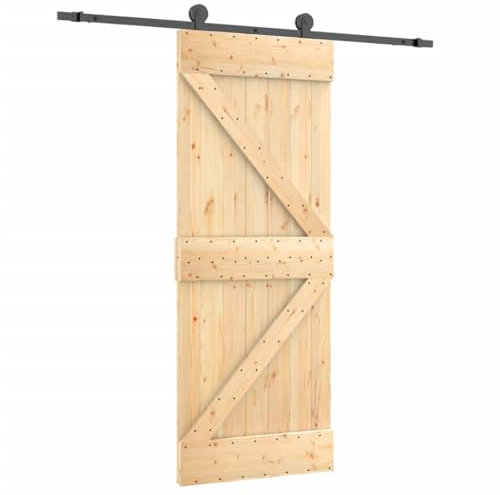 vidaXL Porte coulissante et kit de quincaillerie 70x210 cm pin massif, porte intérieure, porte de grange intérieure, porte de grange