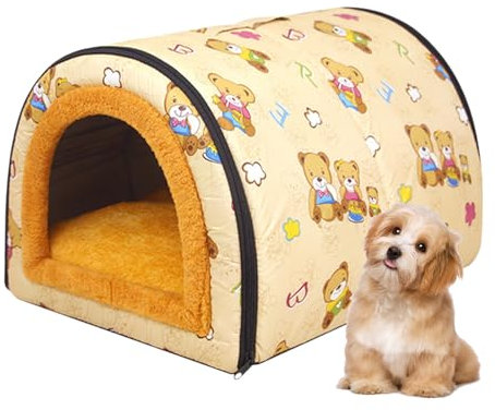 Fulenyi Warmes Haustiernest, Hundehütte,wasserdichte Hundehütte für Wärme | Tierbetten mit abnehmbarem Innenkissen für Schlafzimmer, Balkon, Reisen, Camping, Wohnzimmer