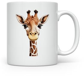 MAXIKIWI - Tasse à café ou à thé en céramique lisse et durable pour la maison ou le bureau - Parfait pour toutes les occasions - Girafe amusante - 300 ml