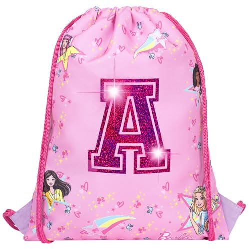 Barbie Personalised Drawstring Bag for Kids PE Bag - Kids School Bag - Personalised Gift For Girls - Swimming Bag For Girls Pink