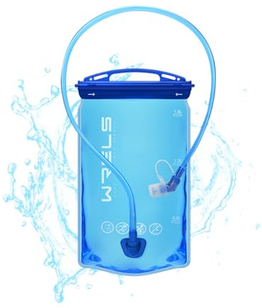 WRELS Trinkblase, 1 l/1,5 l/2 l/3 l, Wasserblase für Trinkrucksack, BPA-frei, auslaufsicher, Wasserspeicher für Wandern, Laufen, Camping, Radfahren