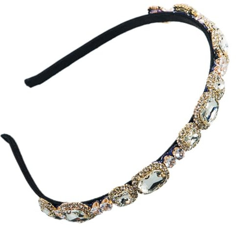 scicent Haarbänder Damen Modische Glitzer Kristall Haarschmuck Hochzeit Elegant Glitzerndes Haarreifen für Mädchen Frauen Rutschfeste Stirnband Retro Haar Accessoires - 27306