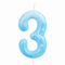 Snowflake Number Birthday Candles, Blue White 3 Birthday Candle for Cake Girls, Frozen Number 3 Candles, White Frozen Snow Candle Cake Topper for Frozen Themed Birthday Decorations Party Supplies