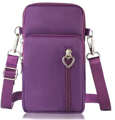 DuoLmi Umhängetasche Damen Klein, Crossbody Tasche für Damen, Nylon Handy Mini-Tasche Kleine Schultertasche Multifunktionale Handytasche, Handytasche zum Umhängen Damen