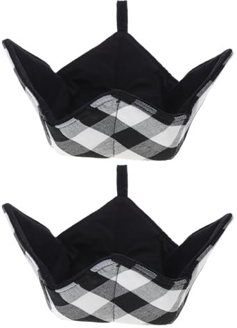 2 cuencos de algodón aptos para microondas, resistentes al calor, accesorios de cocina, utensilios de cocina