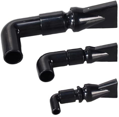 HYMAIPROSPERITY 3Pcs Plastic Aquarium Pump Nozzle 360°Rotating Water Return Outlet Nozzles Adjustable Water Outlet Tube Pump Fitting for Fish Tank and Aquarium (Black)