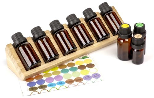 Essential Oil 6 Slots Storage Box Wooden Essential Oils Display Organizer Stand Holder for 15 ml Bottles Nail Polish Collection essential oil rack