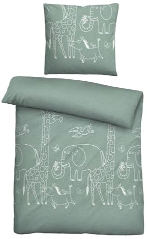 biberna Melange-Flanell Bettwäsche 0840520 Tiere