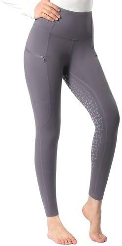 Harrison Howard Women's Full Seat Silicon Grip Equestrian Breeches Horse Riding Tights High Waisted Leggings, Comet, S