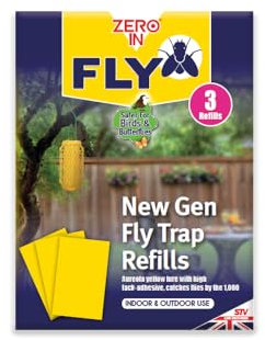 Zero In New Gen Fly Traps Refills - 3-Pack, Effective Fly Trap, Insect Attractant for Outdoor Use Covers up to 10m Radius