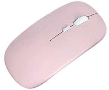 Generico Mouse Bluetooth senza fili ricaricabile-silenzioso, ergonomico, per iPad, computer, laptop, tablet, telefono, ufficio e giochi (Rosa)
