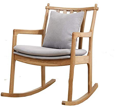 Nordic Leisure Schaukelstuhl mit Fußhocker, Holzfarbe, Größe M
