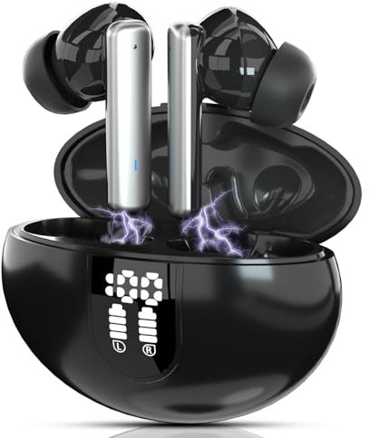 Auriculares Bluetooth, auriculares in-ear inalámbricos Bluetooth 5.3 con graves profundos 50H, 2024 nuevos auriculares inalámbricos con cancelación de ruido con 4 micrófono ENC, auriculares (S23)