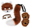 ISAKEN Fuchsschwanz Kunstpelz Flauschige Fox Plüsch Maske, Tierohren Stirnband Schwanz Pfote Handschuh Set, Cosplay-Kostüm-Set, Fuchs Katze Cosplay Für Frauen