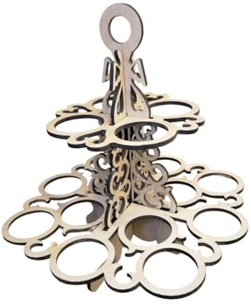 Milageto Ostereier-Ständer, 2 Etagen, Organisation, Ornament-Aufbewahrung, Holzhalter, Holz-Display für dekorativen Schreibtisch, Esszimmer