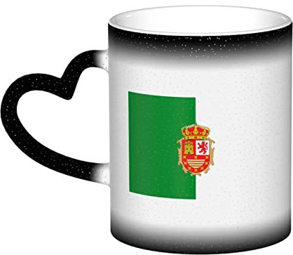 Tasse mit der Flagge von Fuerteventura, Keramik, wärmeempfindlich, Farbwechsel-Tasse, Isoliertasse, originelle und einzigartige Reisetassen, Tassen für zu Hause, 312 ml