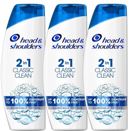 Head & Shoulders 2-in-1 Classic Clean Shampoo and Conditioner 400ml, Dandruff Protection, Pack of 3