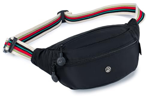 BAGROUPS Wasserdicht Hüfttasche Bauchtasche Damen Gürteltasche für Outdoor Reisen Sport Wandern Joggen Hundespaziergänge, Schwarz