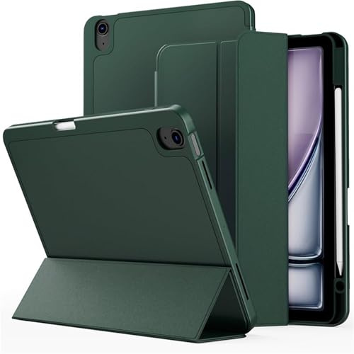 SRDRK Für IPad Mini7/Air11/Air4/Air5/10th/2022 Pro11/2022Pro 12.9/2024 Air13/2024 Pro 13/2024 Pro11/Mini6 Schutzhülle Tablet Fall Mit Stift Slot(Dark green,Mini 6 7)