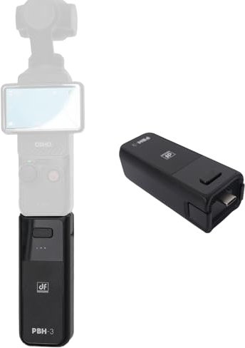 DF DIGITALFOTO Poignée de batterie portable Osmo Pocket 3, port de charge rapide de type C, poignée d'alimentation d'extension de 2800 mAh avec voyant lumineux, prolongeant votre temps de prise de vue