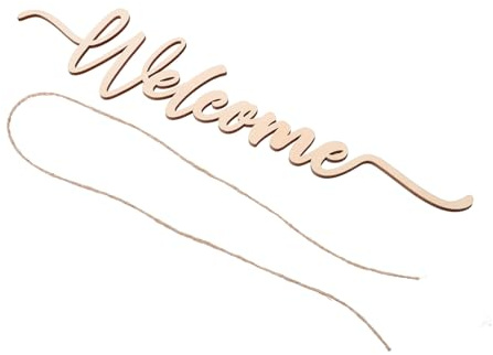 ZUNOXAZ Rustikales Willkommensschild aus Holz mit Aufhängung Landhausstil Wanddekoration für Haustür als Türdeko und Outdoor Welcome Sign für Hochzeit Laden