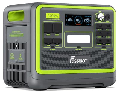 FOSSIBOT Update F2400 Portable Power Station 2048wh/2400w | LiFePO4 Backup Battery,UPS,BMS Solar Generator,Electric Generator for air conditioning/RV/Camping/Self driving travel/Home