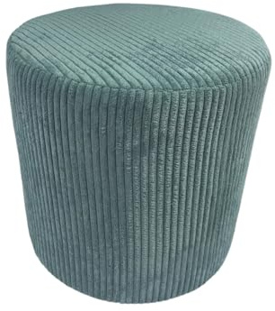 Max Mebels Cord-Hocker POSO 40x40 cm gepolstert rund – weiches Sitzkissen oder Fußhocker für Wohnzimmer – Petrolblau