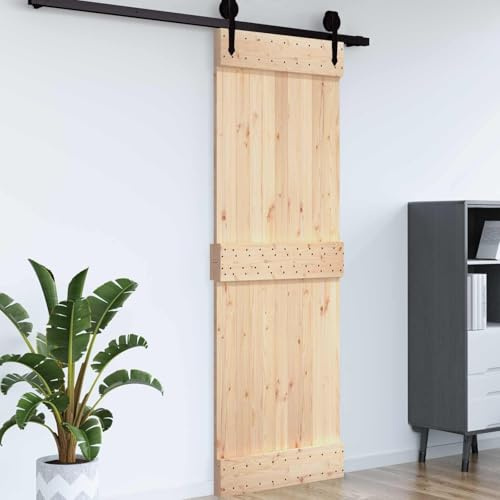 kithwjll Tür NARVIK Natur Massivkiefer 85 x 210 cm Zimmertür Innentür Holztür mit klarer Struktur modernes Design für Innenbereich einfache Montage und natürliche Optik