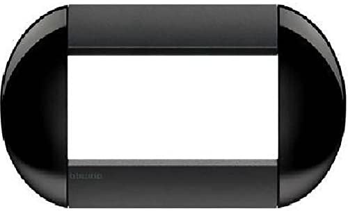 BTicino Livinglight Placca, 4 Moduli, Forma Tonda, Smoking