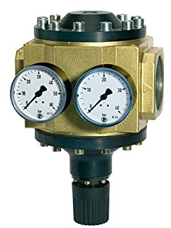 RIEGLER 101143-637.88 Großdruckregler mit 2 Manometern, G 2, Regelbereich 0,5-25 bar, 1Stk