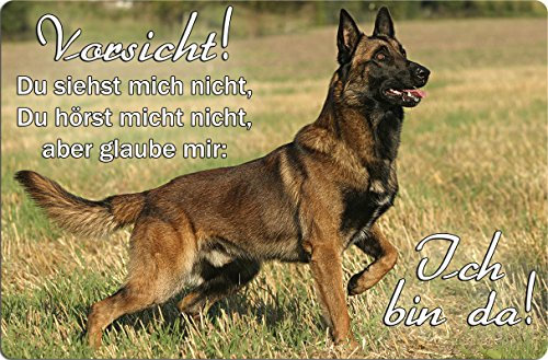 Nanyuk +++ Malinois Belgischer Schäferhund - Metall Warnschild Schild Hundeschild Sign - MAL 11 T2