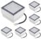 ledscom.de 6 Stück LED Pflasterstein Bodeneinbauleuchte CUS für außen, IP67, eckig, 10 x 10cm, kaltweiß