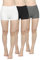 4How 3er Pack Sport Shorts Damen Kurze Sporthose Radlerhose Sport Leggings Tights Unterziehhose Fitness Yoga Hotpants Blickdicht weiß+Schwarz+Grau M