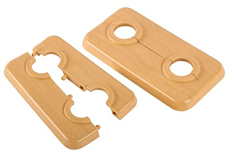 Sanitop-Wingenroth Doppel-Klapprosette für Heizungsrohre | 15 mm oder Typ 1/4 '' | 2er-Set | Rosette | Abdeckung für Heizungsrohre | Ahorn | 19454 9