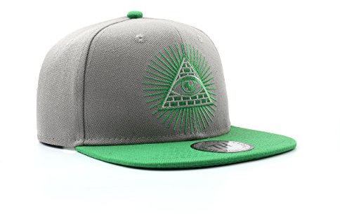 True Heads Illuminati Grey and Green Secret Society Snapback Baseball Cap