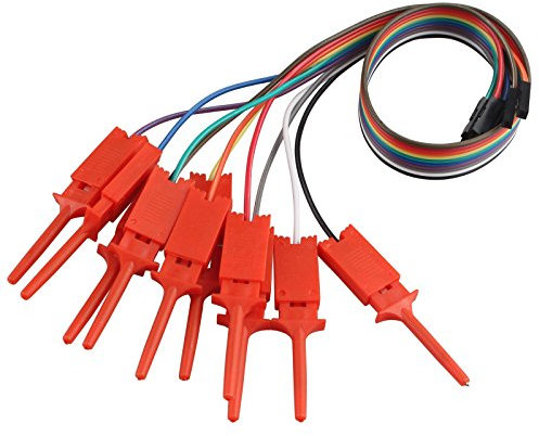 Haljia 10 x Dupontkabel Jumper-Kabel für USB-Logikanalysator, Testhaken, Cliphalter, Schaltdraht und Schnittstellen-Pins