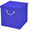 Stick&Shine 1x Aufbewahrungs Korb Blau Faltbox 15 x 15 x 15 cm Regalkorb faltbar mit Kordel und mit Deckel