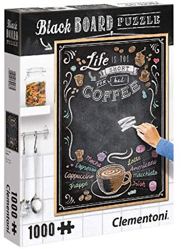 Clementoni - 39466 - Blackboard Puzzle for adults - Coffee - 1000 Pieces