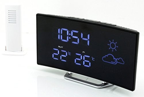 Soundmaster FUR100 Wetterstation Radiowecker Funkwecker mit Außensensor Gangreserve LCD-Display Sleeptimer UKW-Radio