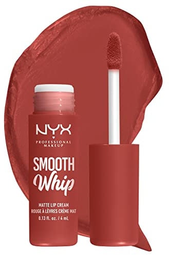 NYX Professional Makeup Flüssiger Lippenstift mit mattem Finish, Lebendige Farben mit Shea- & Kakaobutter, Farbe: Latte Foam