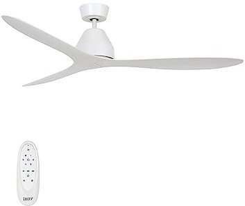 LUCCI AIR Whitehaven Ventilateur de plafond avec télécommande ABS 35 W 142 cm, ABS Métal, Blanc., 142 cm Durchmesser