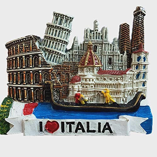 3D 6 Attractions Of Italy Italy Souvenir fridge magnet include Venice,Leaning Tower of Pisa,Florence,Colosseum,Milan cathedral,Siena,Home & kitchen Decoration Magnetic Sticker Travel Souvenir Gift